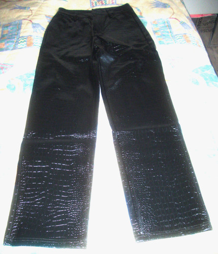 Schwarze kunstlederhose - schwarze,