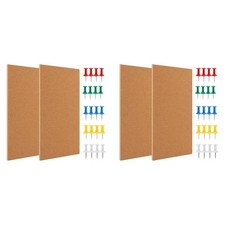 4X Pinnwand Aus Kork, Kleine Rechteckige Pinnwand für die Wand, Selbstklebe3514
