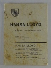 Ersatzteil-Preisliste Hansa