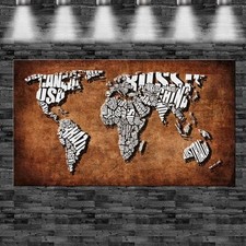 XXL Weltkarte Länder als Text