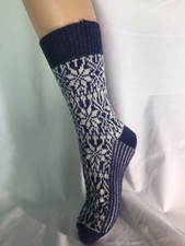 Hirsch Natur Socken Norweger Sternenmuster bio Schurwolle kbT Norwegermuster öko
