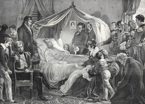 Napoleon auf seinem - seinem, sterbebett