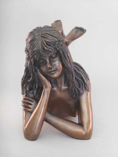 Bronzefarbene figur dame - bronzefarbene, |