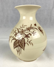 Fürstenberg Vase elfenbein braunes, florales Dekor
