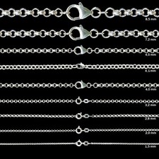 Massive 925 Silberkette Panzerkette Ankerkette Singapurkette Schlangenkette echt