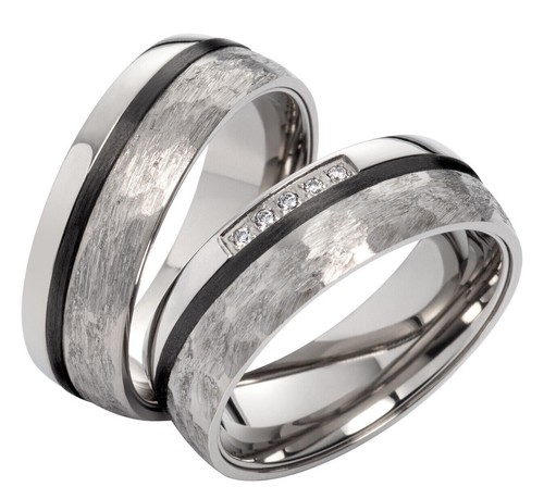 Trauringe titan carbon diamant - carbon,