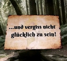 Lustiges Blechschild Glücklich Sein Spruch Lustig Deko Plakat Schild Geschenk 