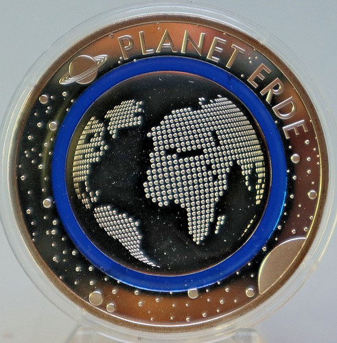 Medaille planet erde - medaille:, cu-ni