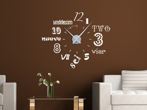 Wandtattoo uhr mit - wandtattoo, uhrwerk