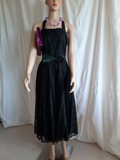 Spitzenkleid Abendkleid Cocktailkleid Ballkleid Gr.38 Schulterfrei schwarz lang