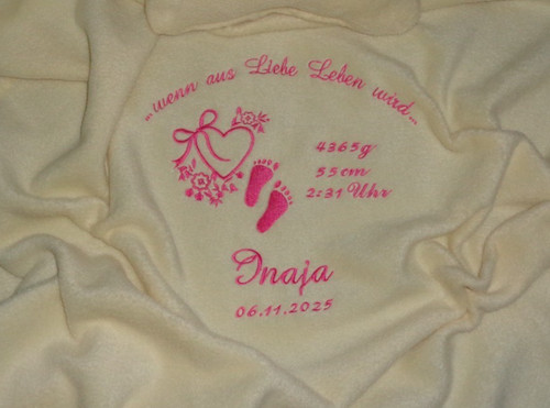 Babydecke mit namen datum - mit,