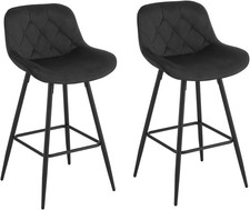 2x Barhocker Barstuhl Küchenstuhl Samt Bistrohocker Tresenhocker 407sz-2Geb