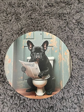 Blech Metall Schild Französische Bulldogge WC Deko