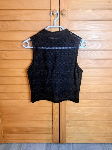 Schwarzes crop top - spitze, *l*