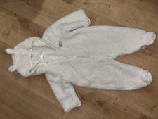 Baby Winter Overall Teddyfell Weiß 68