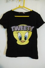 Neuwertiges Damen T-Shirt~Schwarz mit Glitzer Tweety Motiv ~ sh Collection Gr. X