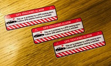 3x GPS CAR TRACKING ALARM Aufkleber Sticker Sicherheit Security Hinweis pcs Se41