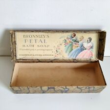 1930er Vintage Bronnley Petal Bade Seife Werbung Box Pappe London CB208