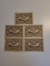 5 Banknoten Notgeld der Stadt