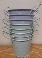 8 x Blumentopf Grün Und Blau