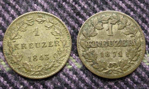 German silver coins 1843 - german, coins,