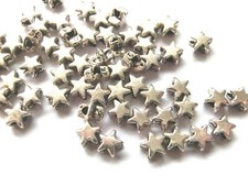 100 Stern SPACER Farbe antiksilber Metallperlen 5x3,5mm Zwischenperlen #S431
