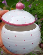 Zuckerdose - schöne  Kugelform     " Gmundner Keramik - Tupferl Rosa "
