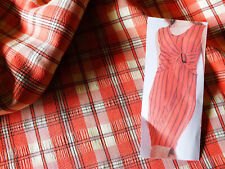 Stoffe Reststück Terrakotta Orange Gelb Kariert Stretch