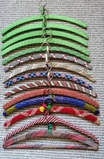 14 Kleiderbügel DDR Stoff Muster 60er 70er Retro Vintage