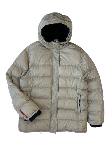 Prada down jacket hooded beige - prada,