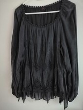 Bluse, mit Seide, anthrazit Italy, 42-44
