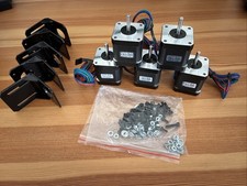 5 Stk. Nema 17 Schrittmotor mit Halterung und Schrauben (17HS19-2004S1)