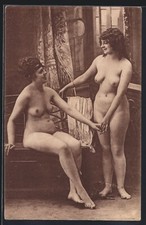 AK zwei Damen nackt Akt 