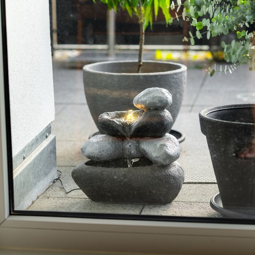 Esotec solar felsenbrunnen mit - felsenbrunnen,