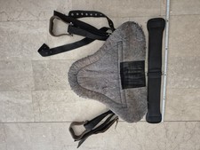 Reitpad Bareback, Rot/Beige, mit Western-Steigbügel und Gurt