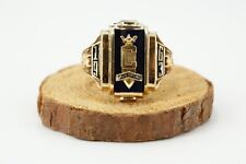 College Ring Gold 10 K  1963 Davenport Zirkonia blau 9,25 g Ringgröße 62
