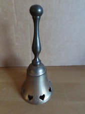 Handglocke Messing ca. 13 cm hoch mit Herzen