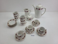 Kaffeeservice 10 Personen Blumendekor Goldrand Porzellan Geschirr antik #2510233