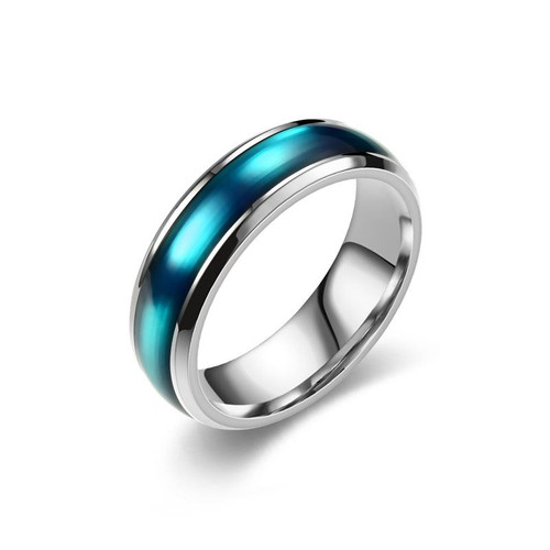Ring silber lila - silber, grün