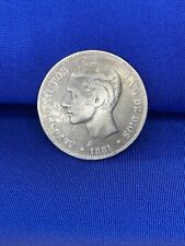 Spanien 5 Pesetas 1881 SS (Silber) MS-M Alfonso XII 