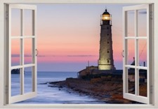 wandtattoo Leuchtturm fenster