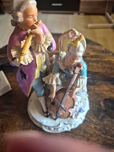 Porzellanfigur musik pärchen - porzellanfigur, musik-pärchen