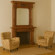 Paar Vintage Sessel Jacquard