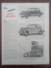 Opel Kadett, Olympia, Bericht, 1938