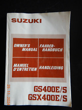 Suzuki GS400 GSX400 E + S, Betriebsanleitung, Fahrerhandbuch, Bedienungsanl 1985