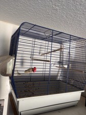 Vogelkäfig blau-weiß mit