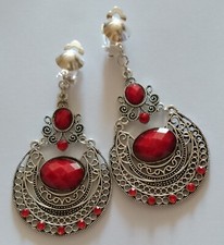 Ohrclips grün | rot lila