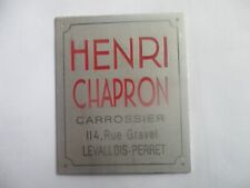 Typenschild Citroen Schild ID-plate Henri Chapron DS Plakette S61