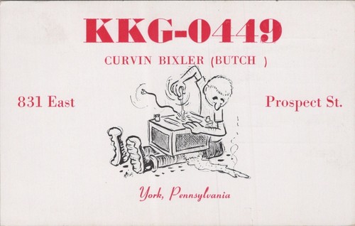 Vintage radio qsl postcard - cb,