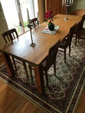 Esstisch - Kernbuche - massiv - gebraucht - Platte: Teak - Tischbeine montierbar